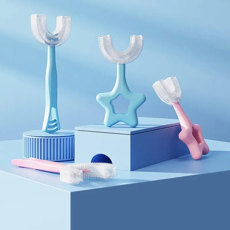 

1 шт., детская Силиконовая зубная щётка, 360 градусов