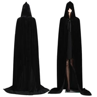 hooded cloak long velvet cape for christmas halloween coats outwear medieval costume witch wicca vampire scary costumes