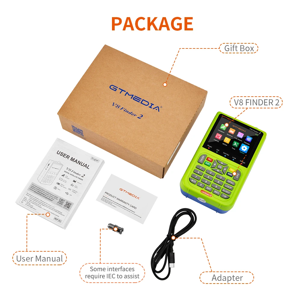 Gtmedia V8 Finder 2 спутниковый детектор сигнала DVB-S/S2/S2X Digital 1080P HD H.265 VS ST-5150 WS6933 WS6980 Star |