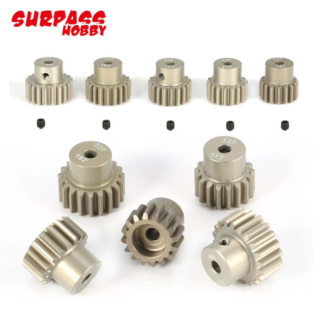 Шестерня, 5 шт./лот SURPASSHOBBY 32DP 3,175 мм 12T-16T/16T-20T, металлическая Шестерня мотора для радиоуправляемого автомобиля, грузовика 1/10