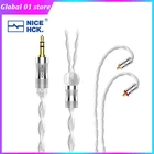 Обновленный кабель NiceHCK для белого крана, 4-жильный посеребренный медный лицевой кабель Furukawa 3,5 мм2,5 мм4,4 мм MMCX0,78 2Pin для NX7 MK3