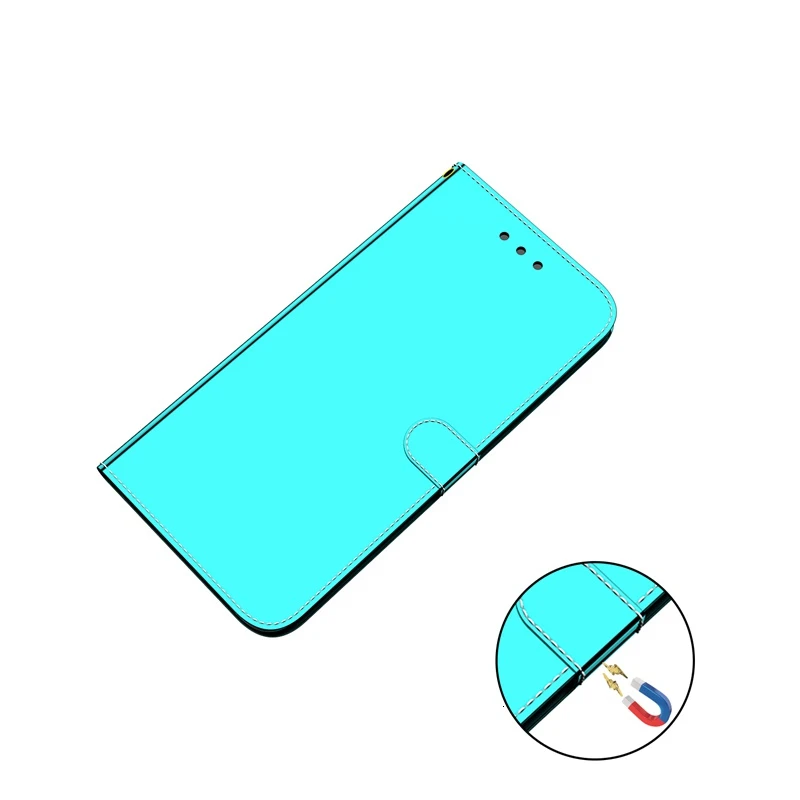 Роскошный кожаный зеркальный Чехол книжка для Huawei P30 Lite Pro Honor 10 8S Nova 4E Y5 Y6 2019 P Smart