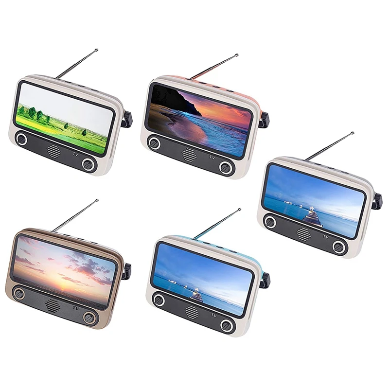 

Retro TV Bluetooth Speaker, Portable TV Shape Speaker, Phone Stand Radio, Handheld Stereo Music Player(Blue)