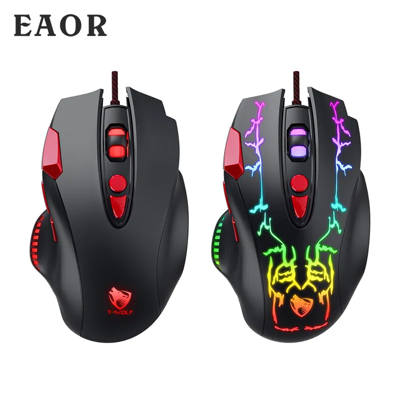 

Мышь игровая EAOR RGB проводная, 6400 DPI, 8 клавиш, программируемая