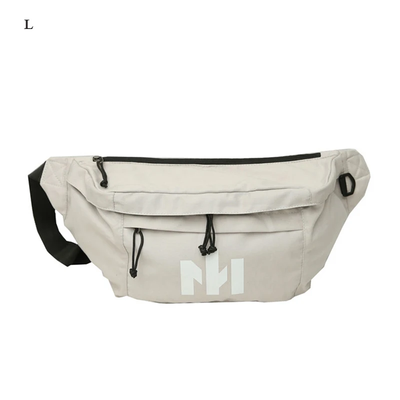 L White Waist pack Женские карманные повседневные сумки на ремне, банановая сумка, сундук, материал холст, хип-хоп, сумка - Цвет: L White Waist pack