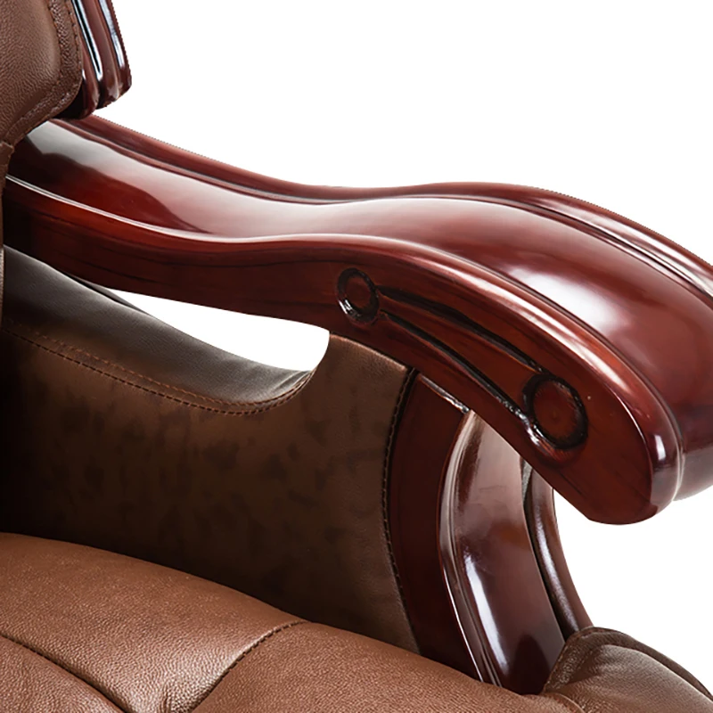 

Kailian Full Grain Leather Boss Chairs Business Gaming Comfortable Vibration Massage Office Chair Household Silla Home Furniture