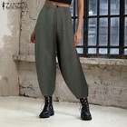 Женские осенние брюки ZANZEA 2021 повседневные мешковатые шаровары винтажные брюки на молнии спереди укороченные брюки женские брюки палаццо