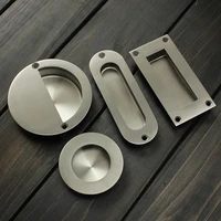 stainless steel door handle flush recessed pull circular oval rectangular hardware drawer embedded for home tools free ship