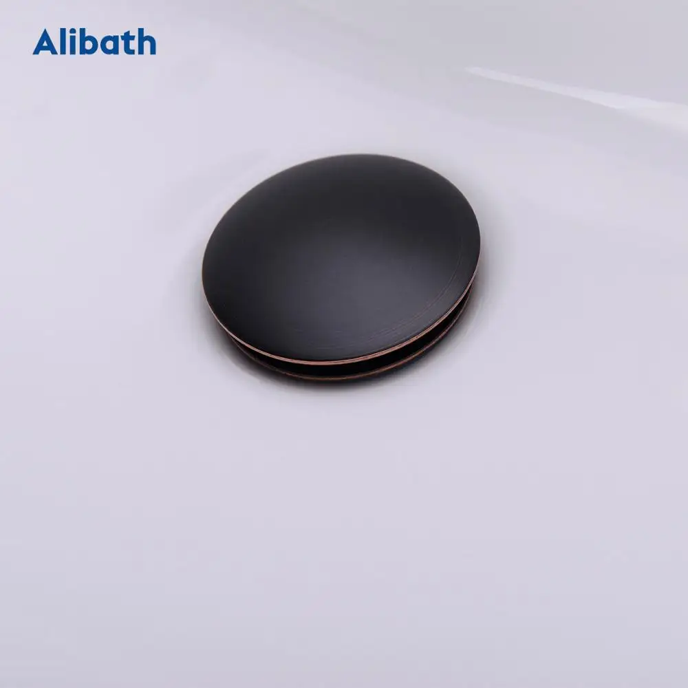 Brass Pop-Up Drain With/Without Overflow Hole Bathroom Basin Push Down Waste Drainer Plug Bathtub Round Oil Rubbed Bronze | Обустройство