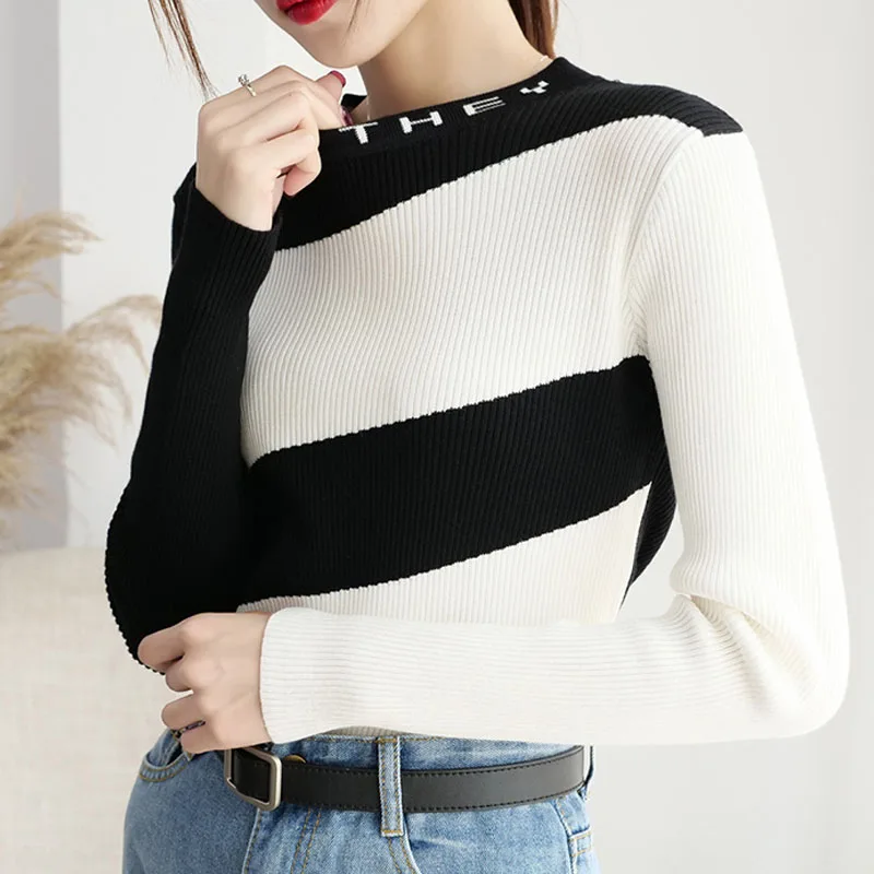 Mode femme automne hiver, женские свитера и пуловеры, зимний Одноцветный свитер с воротником-хомутом и бабочкой, женские блузы, топы 0274