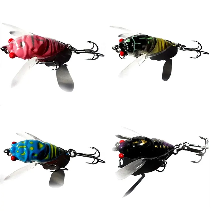

1Pcs Perch Insect Lure Bait Fishing Lure Treble Barb Hooks Fishing Tackle Artificial Bait Fishing Cicada 40mm/6.4g