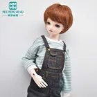 Аксессуары для куклы BJD, одежда подходит для 40-45 см 14 MSD MK MYOU, модные джинсовые комбинезоны, полосатая футболка