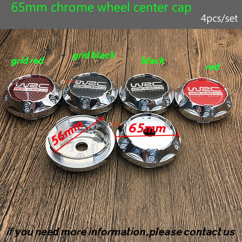 

High Quality 4pcs/set WRC logo 45mm emblem sticker 65MM 6.5CM 2.56inch Chrome Wheel Center Cap Rim badge Covers car Accessorie