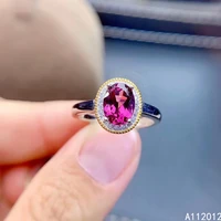 kjjeaxcmy fine jewelry s925 sterling silver inlaid natural garnet new girl classic ring support test chinese style hot selling