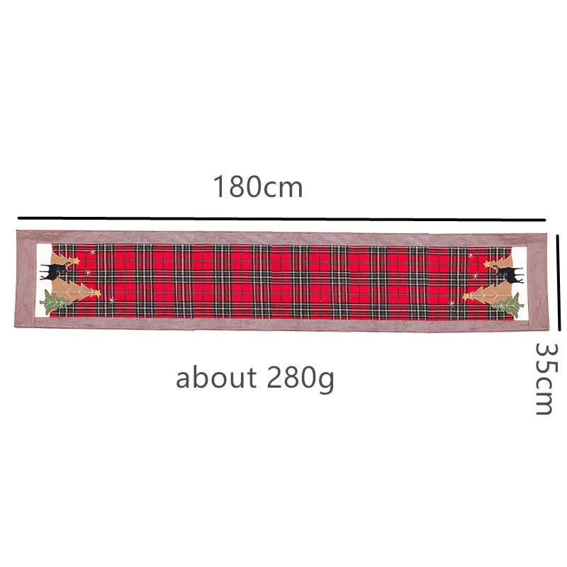 

Christmas Cotton Twist Lattice Table Flag Christmas Decoration for Home 2020 New Year Restaurant Tablecloth Xmas Ornaments