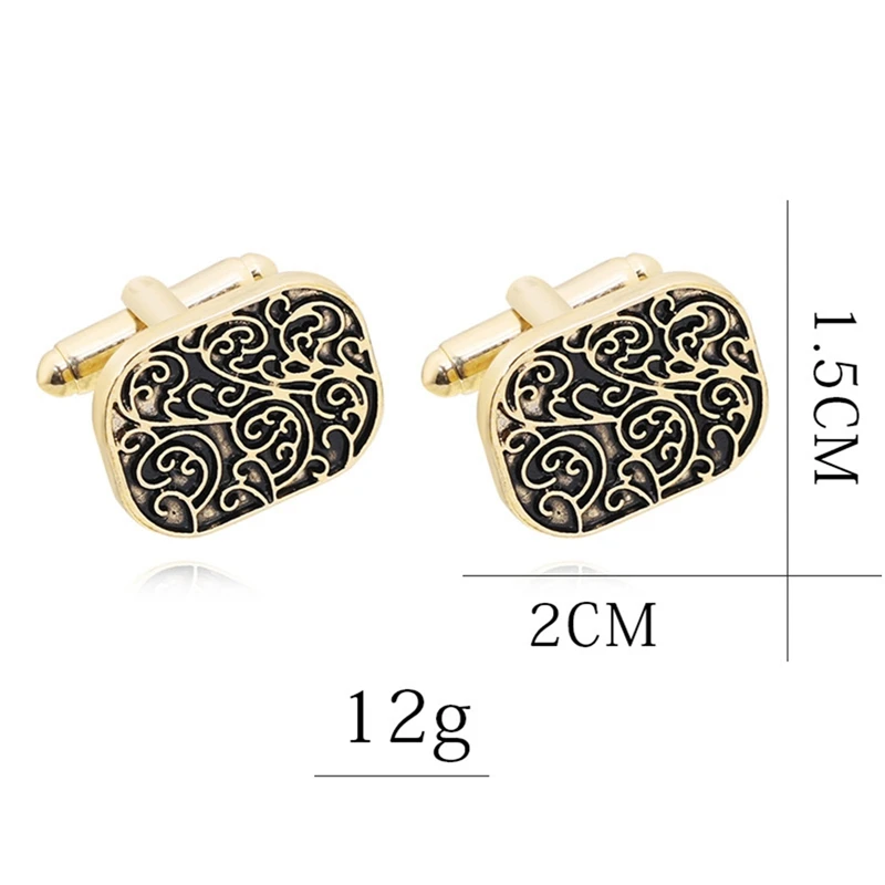 

Men's French Shirt Cufflinks High-end Men's Shirt Cufflinks Fashion Design Carved Cufflinks Clothing Accessories Gifts 2x1.5cm