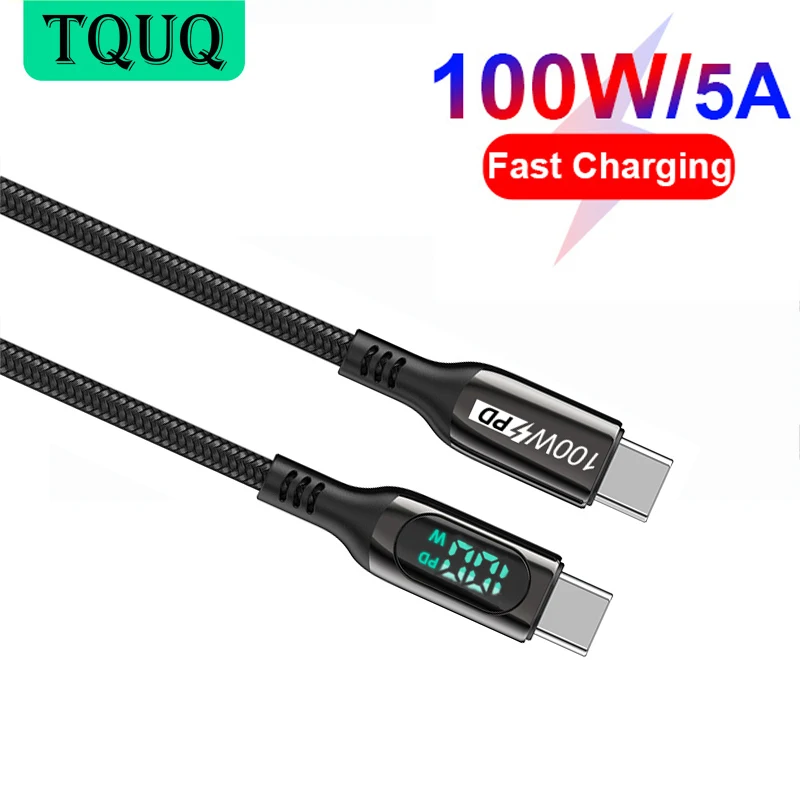 Кабель USB Type-C для быстрой зарядки PD 5A E-Mark, 100 Вт