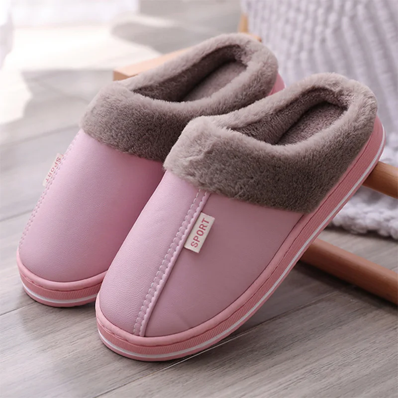 

MCCKLE Women's Home Slippers Plush Warm House Shoes for Women 2021 Non-slip Soft Winter Indoors Bedroom Couples Floor Slipper