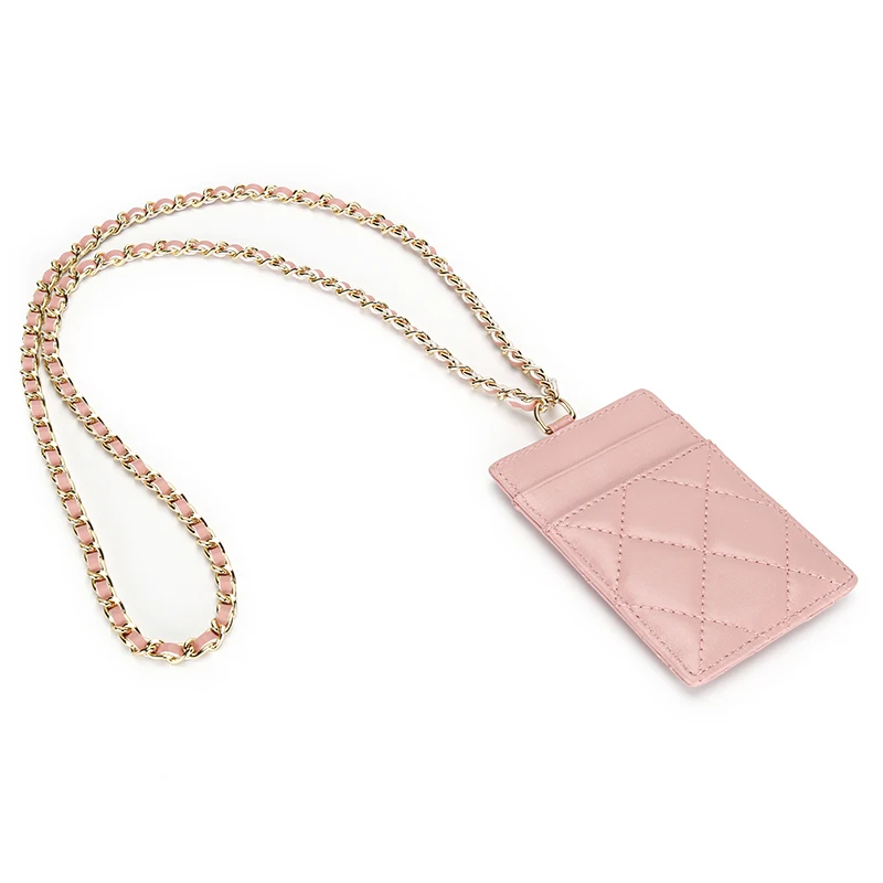 COMFORSKIN Luxurious 100%Sheepskin Winter Style Women Card Wallet 2022 New Arrivals Fashion Chain Thin Card Holders