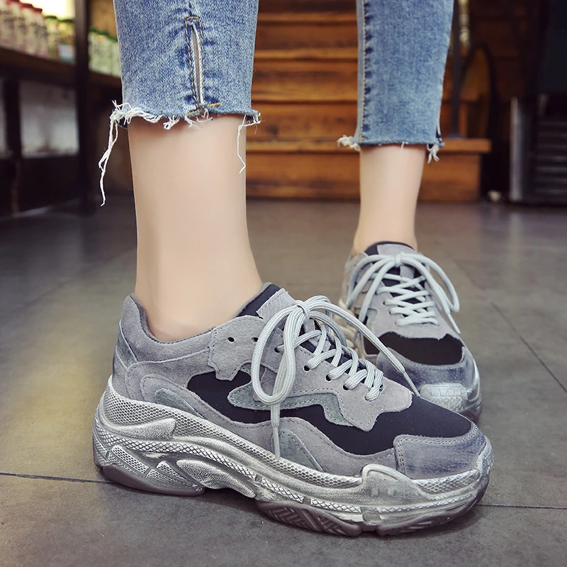 Зимние женские модные кроссовки на платформе брендовые шнуровке для тенниса