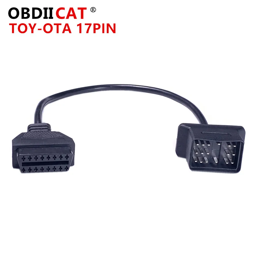 

Автомобильный Кабель OBD II по низкой цене для To-yo-ta 17 Pin Male к 16Pin OBD 2 Female диагностический разъем для To-yo-ta 17 Pin OBDII адаптер