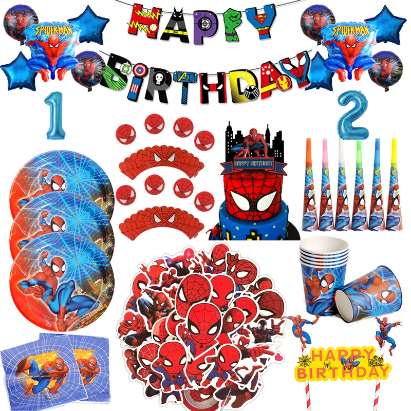 Украшение для дня рождения одноразовая посуда салфетки тарелки скатерть чашки