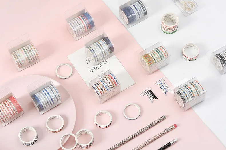 10 рулонов/коробка DIY декоративная клейкая лента тонкая васи лента многофункциональная маскирующая лента для детей Скрапбукинг дневник фотоальбомы