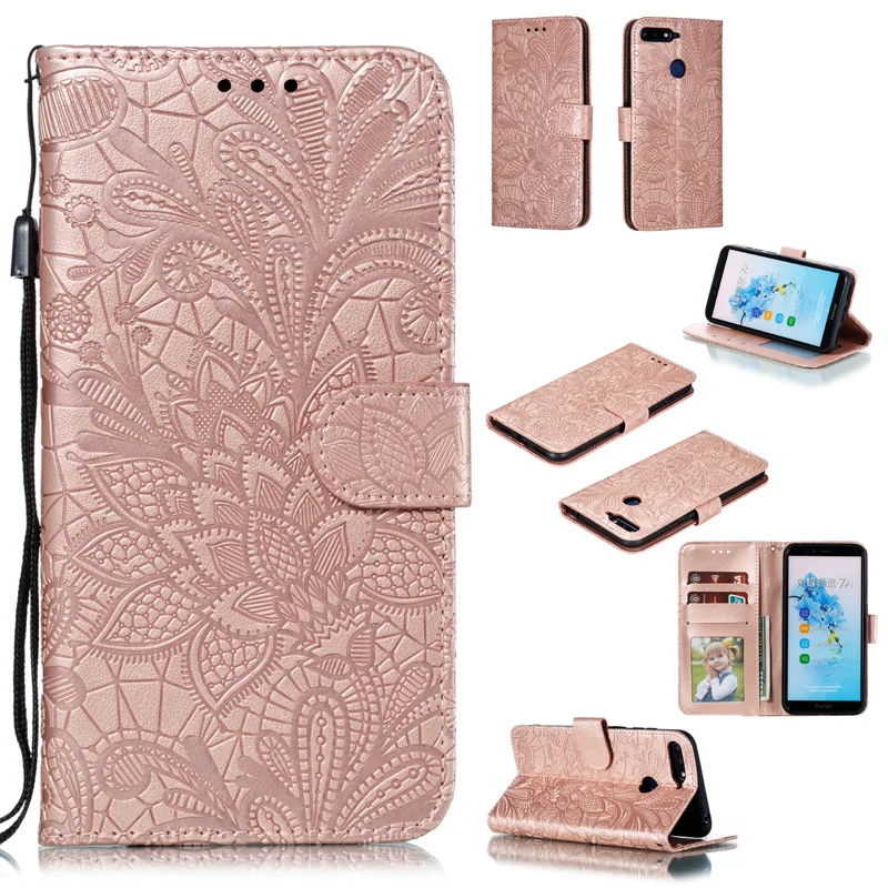 

Lace Flower Flip Leather Case For Huawei Honor 7A Pro AUM-L29 Cover honor 7S DUA-L22 Case on 7C AUM-L41 Pro Magnetic Wallet Book