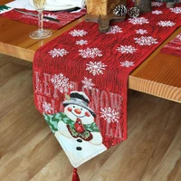 snowman christmas table runner fashion fabric xmas table desktop decorative tablecloth christmas ornament new new years gift