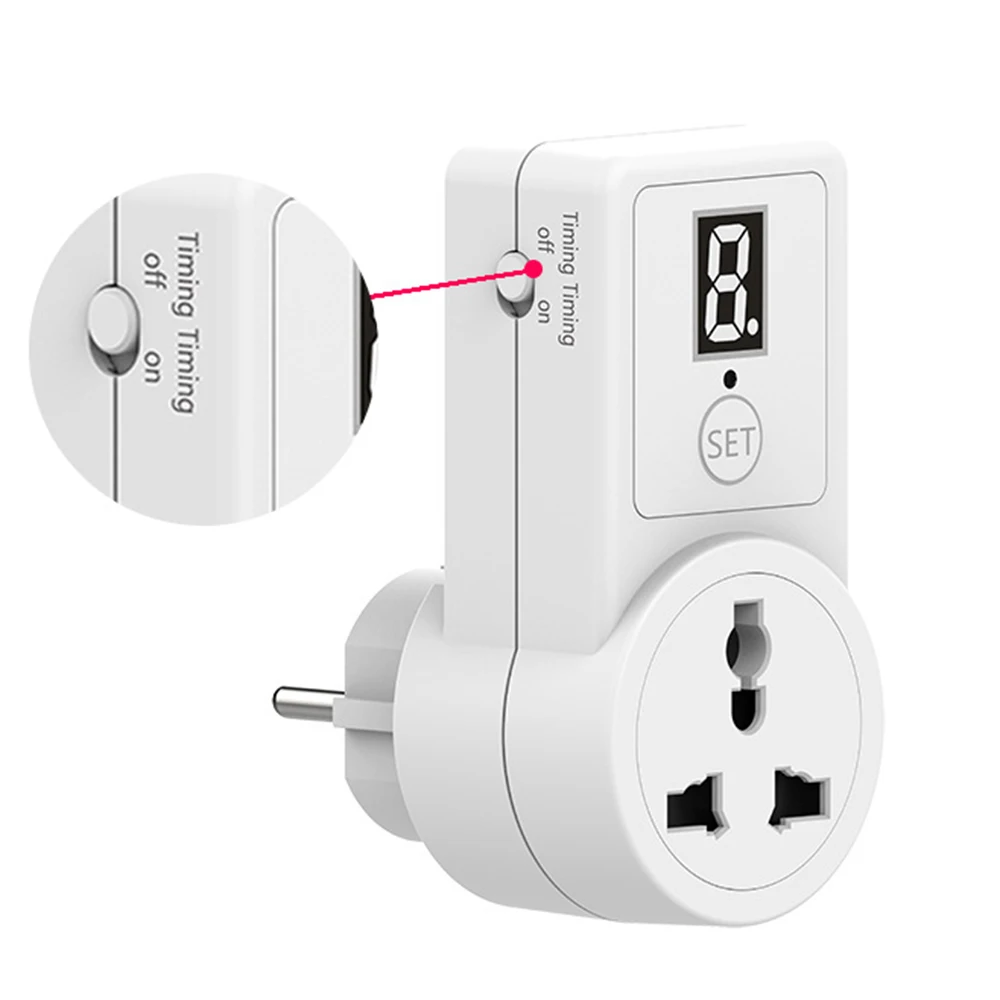 10A Digital Countdown Timer Switch Universal Socket Plug-In Time Control Phone Battery Electric Car Charge | Электроника