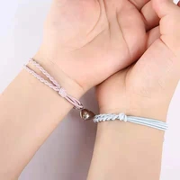 meetvii 2pcs heart magnet attract creative personality couple bracelet men women elastic rope charm bracelet jewelry lover gift
