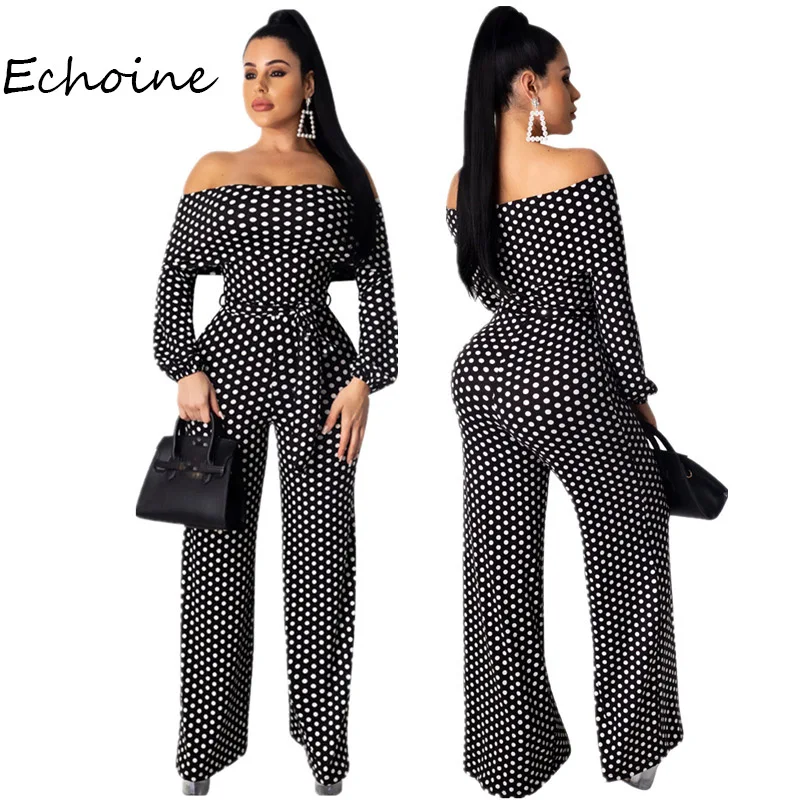 Сексуальный комбинезон с открытыми плечами вырезом-лодочкой белыми волнами