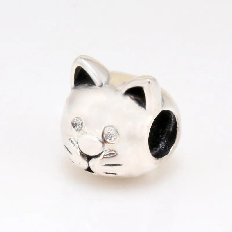 

Original 925 Sterling Silver Bead New Pet Cat Head Beads Fit Pandora Women Bracelet & Necklace Diy Jewelry