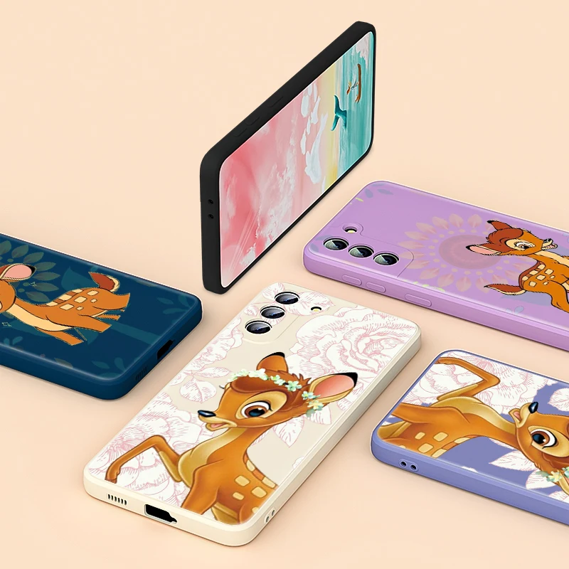 

Disney Cute Bambi For Samsung Note 20 10 S21 S20 FE S10 Ultra Plus Lite Pro 5G Phone Case Liquid Silicone Soft Cover