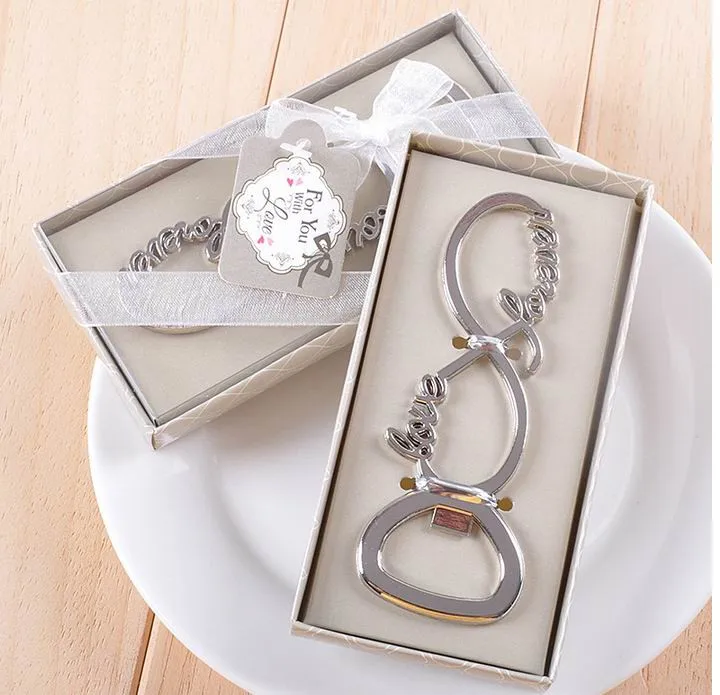 

50pcs Love Forever Infinity Design Silver Metal Bottle Opener Wedding Favors