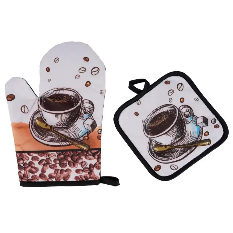 

2Pcs Oven Heat-insulating Gloves Heat-insulating Pad Nordic Style Microwave Oven Gloves Hanging Loop Design Anti-scald Gloves