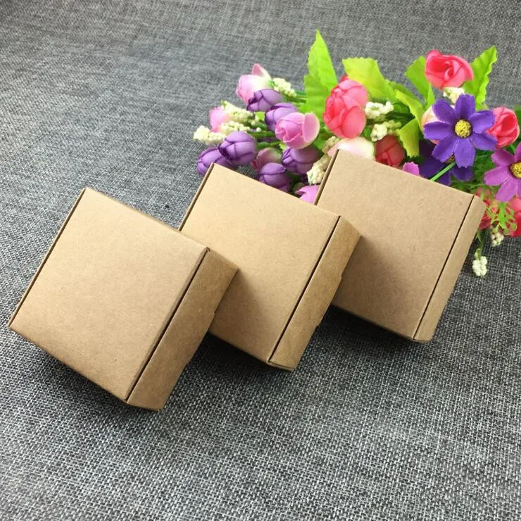 50 шт./лот коробка из крафт-бумаги для творчества упаковка свадебвечерние