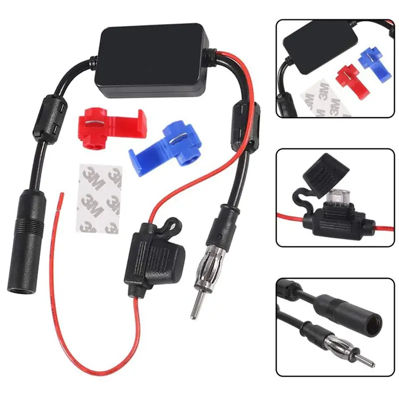 Универсальный автомобильный стерео радио FM Антенна Усилитель сигнала 12 в
