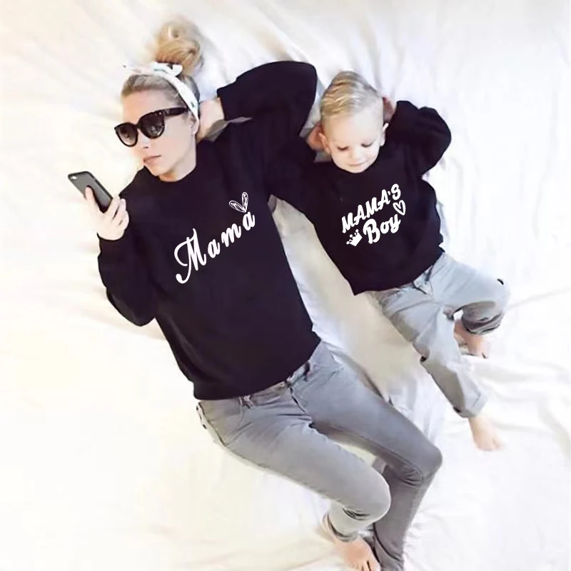 

Mommy And Me Clothes Mother Daughter Matching Outfits Mamas Boy Girl Sweatshirt Mom Son Set Mum Kids Baby Shirt Family Look Mama