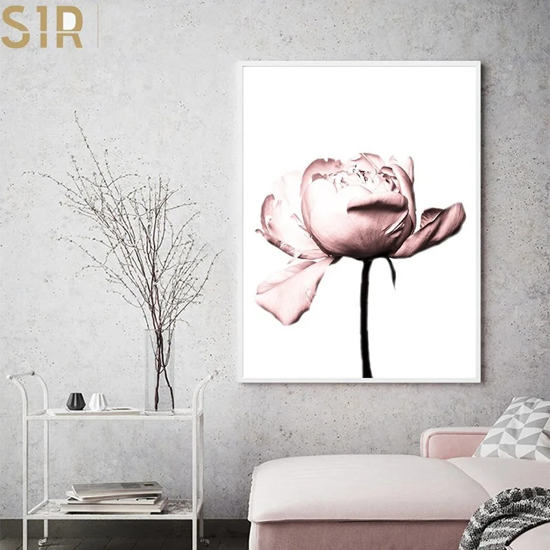

Nordic style classic rose Peony flower posters and paintings on the wall art print pictures for the home living room decoration