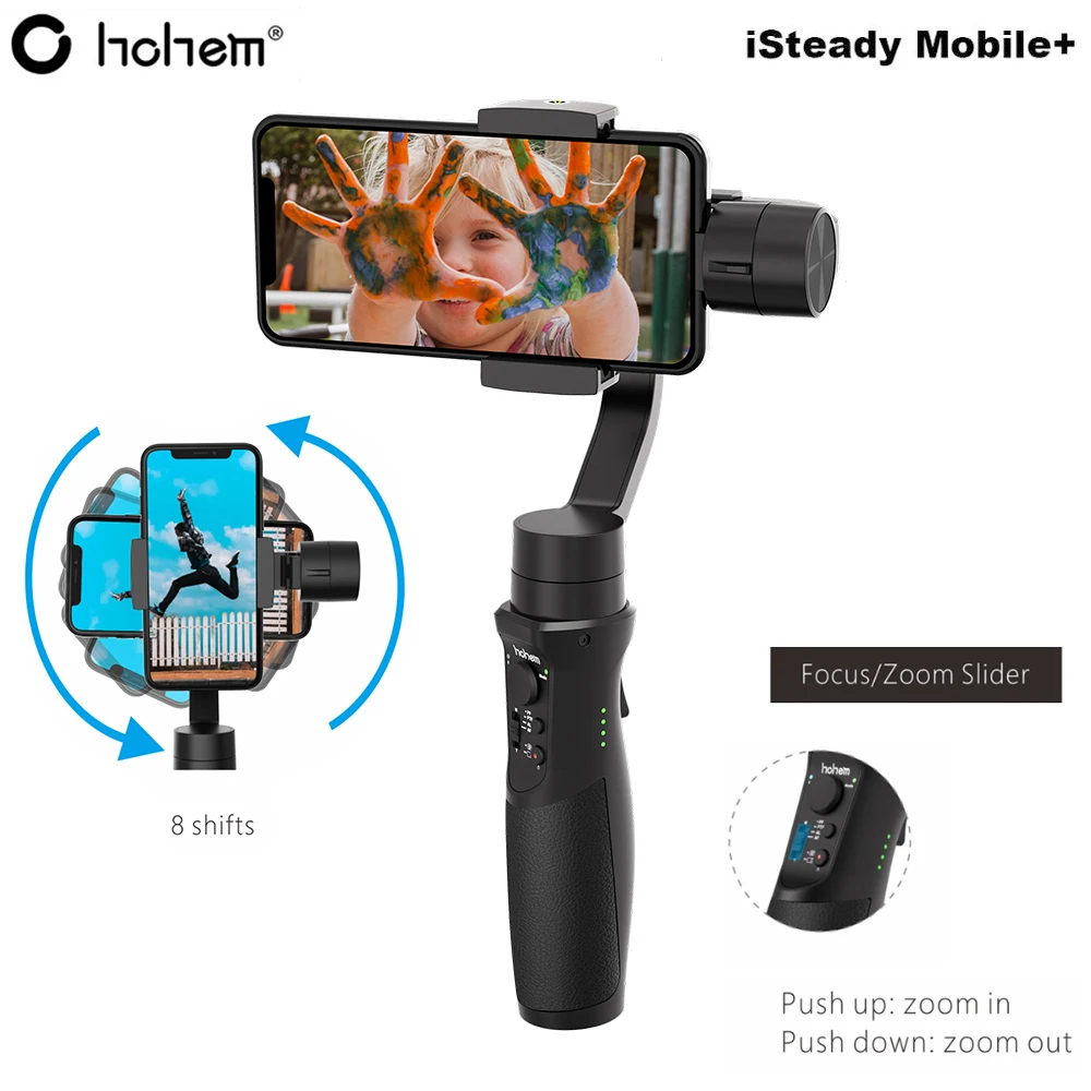 Hohem iSteady Mobile + Plus 3-осевой ручной шарнирный стабилизатор для смартфона iPhone 12 11 Pro XS Max