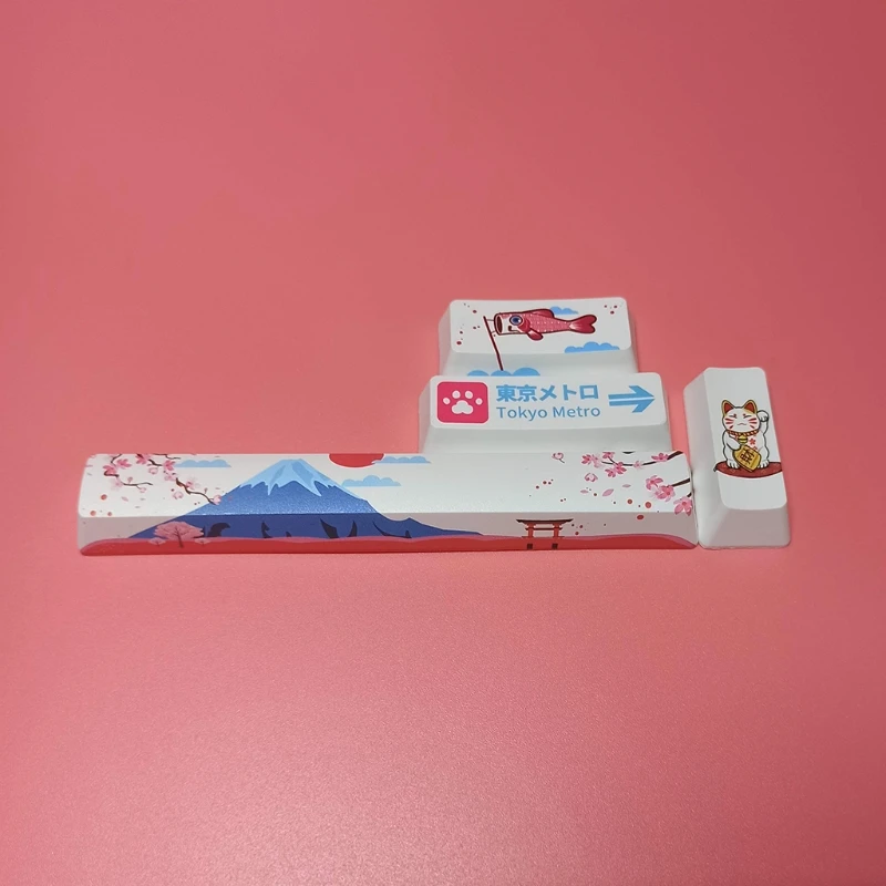 

87HA OEM PBT Profile Keycap 5-side Sublimation 4-key Spacebar Accessory for Mechanical Keyboard Shift Enter Button Lot of 4