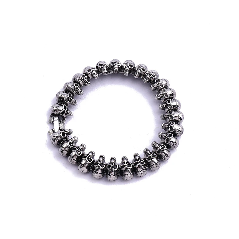 Модный мужской браслет с черепом из нержавеющей стали женский в стиле панк