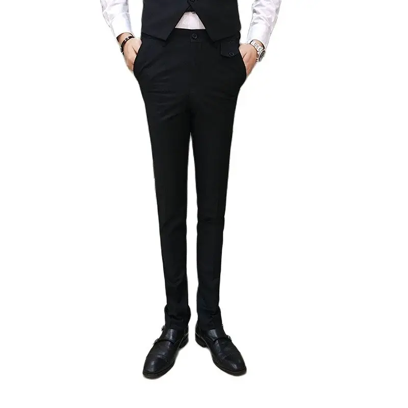 2021 однотонные мужские костюмные брюки, размеры S, M, XL, 2XL, 3XL, модные деловые мужские брюки, облегающие и удобные мужские брюки, разные цвета на ... от AliExpress WW