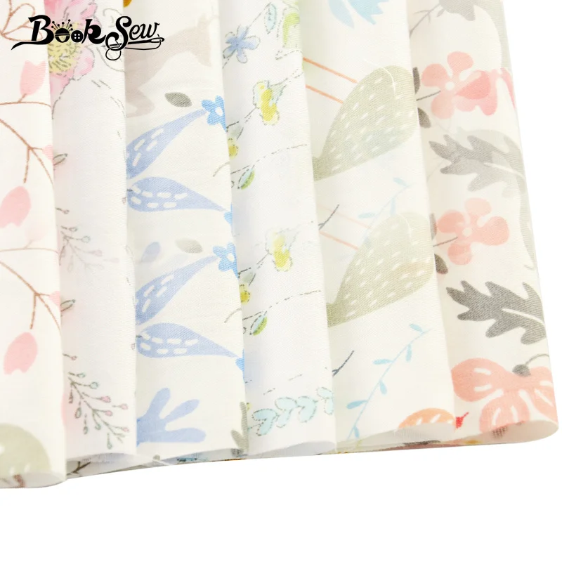 Тканевые пачки Booksew 100% хлопок 6 шт./лот цветочный и животный дизайн для шитья