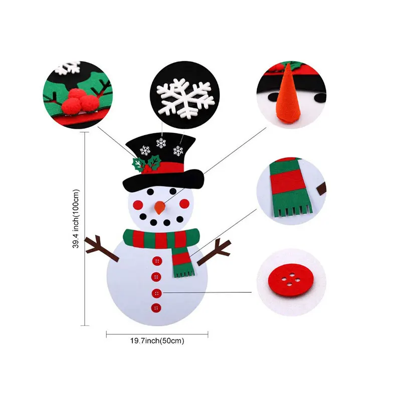 DIY фетровые рождественские подарки снеговик наклейки на стену детские игрушки