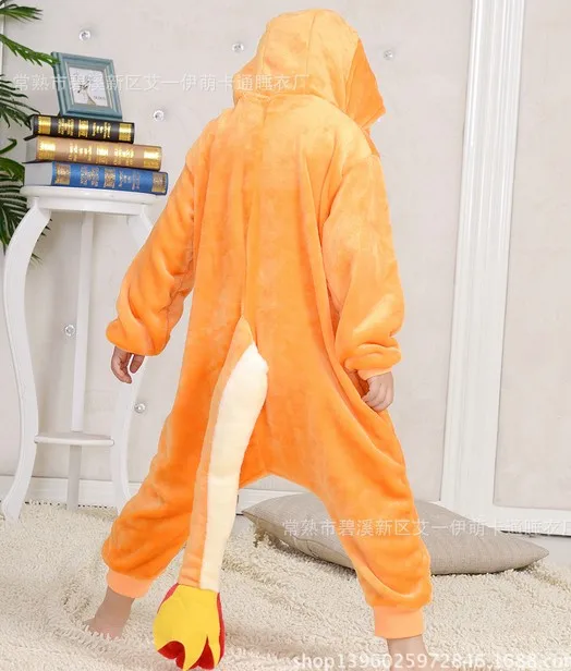 

Pop anime pokemon Charizard jumpsuit Pajamas pyjamas costume charmander fire dragon Child Unisex Onesie Party kids onesie NL1381