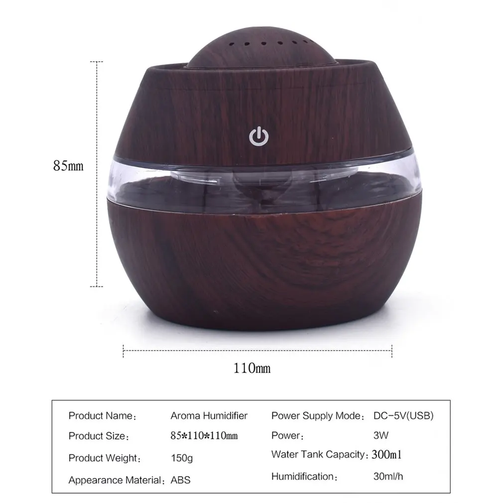 

300ML USB Ultrasonic Home Office Yoga Humidifier Essential Oil Diffuser Air Humidifier Aromatherapy Electric Mist Maker