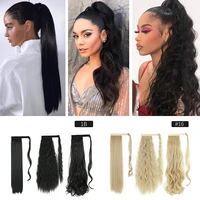 3pcslot 24 inch poytail hair extensions 1pcs straight style 1pcs corn wave 1pcs body wave clip in ponytails wrap around hair