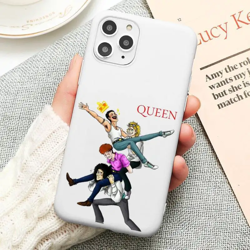 

Freddie Mercury Queen Phone Case Candy Color for iPhone 6 6S 7 8 11 12 XS X SE 2020 XR mini pro Plus MAX funda